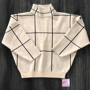 Grid 3/4 Sleeve Sweater